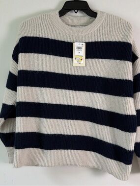 Macy's On 34th Plus Sweater 1X Striped Preppy NEW #A7-3